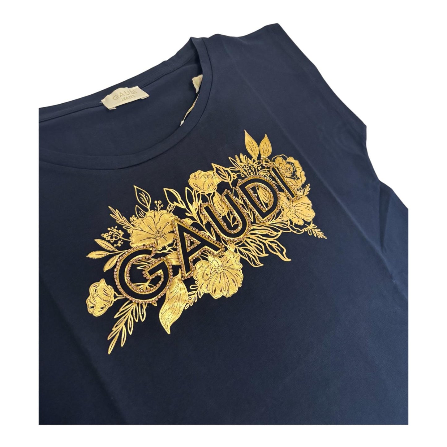 Gaudì T-shirt Donna Stampa Floreale Laminata 611BD64038 2991 Nero
