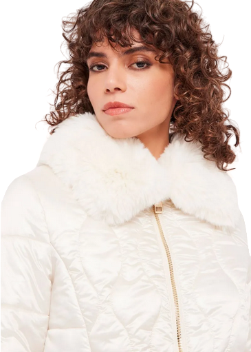 Gaudì Piumino Donna con Pelliccia Ecologica 321BD35012-2131 Tofu - Eleganza Contemporanea