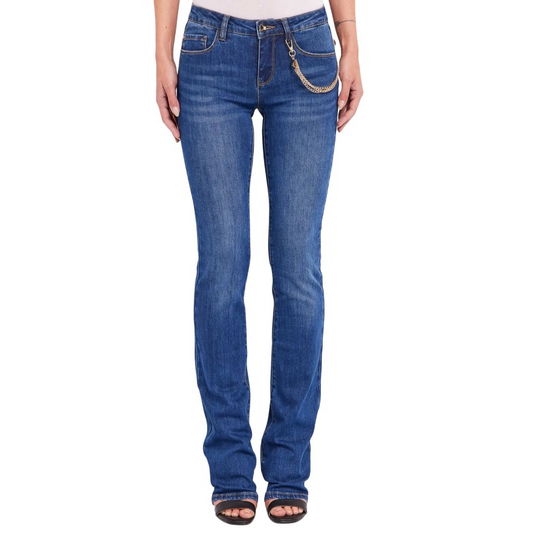 Gaudì pantalone jeans da donna Flare cropped 411BD26011 blu medio