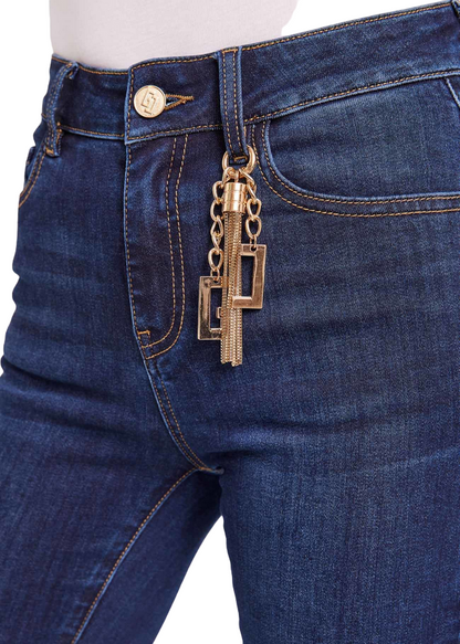 Gaudì pantalone jeans da donna a zampa Flaire Cropped Frida 411BD26035 blu medio