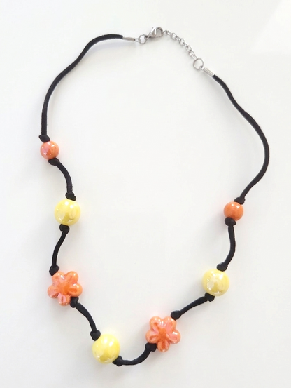 Collana "Sinfonia di Primavera" in Ceramica e Acciaio