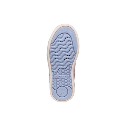 Geox scarpa sneakers alta da bambina con luci Skylin J468WG rosa chiaro-platino