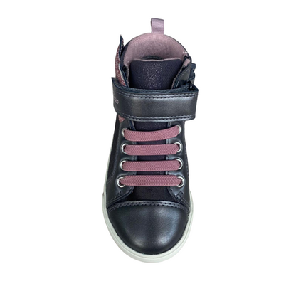 Geox scarpa sneakers da bambina co strappo Kilwi B36D5A 022NF C9F8W grigio-rosa