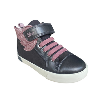 Geox scarpa sneakers da bambina co strappo Kilwi B36D5A 022NF C9F8W grigio-rosa