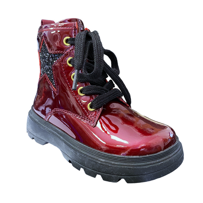 Geox stivaletto da bimba con laccio e cerniera laterale Kiddartah B465YA borgogna
