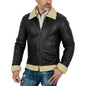 Men's Black Genuine Leather Biker Jacket Slim Lambskin Style Buckle Collar Rindway