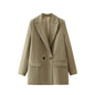Women's Elegant Coat with Notched Collar – Chic Winter Jacket for Women