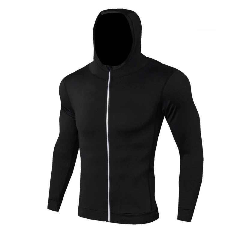 Giacca Fitness uomo con Cappuccio Zip | Felpa Palestra uomo Traspirante