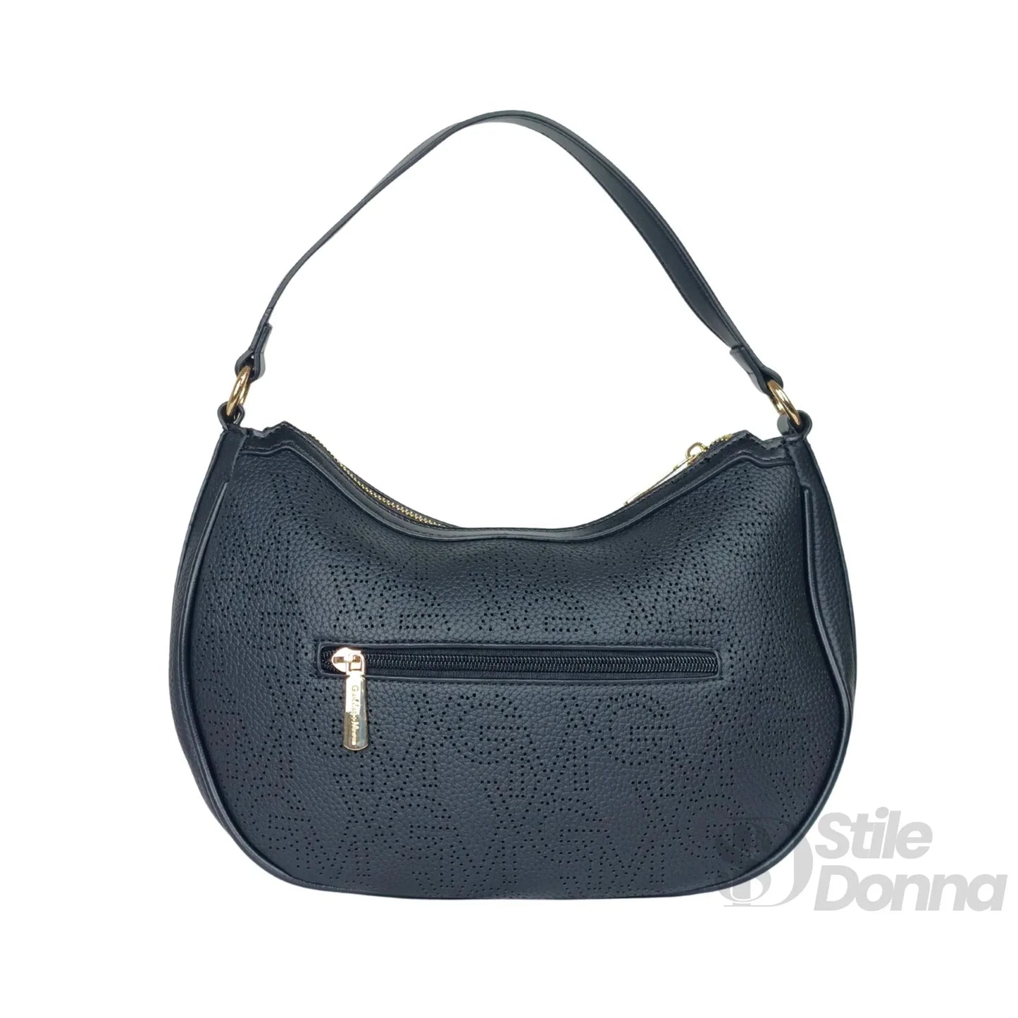 Gianmarco Venturi Borsa Hobo in Ecopelle con Finiture Dorate