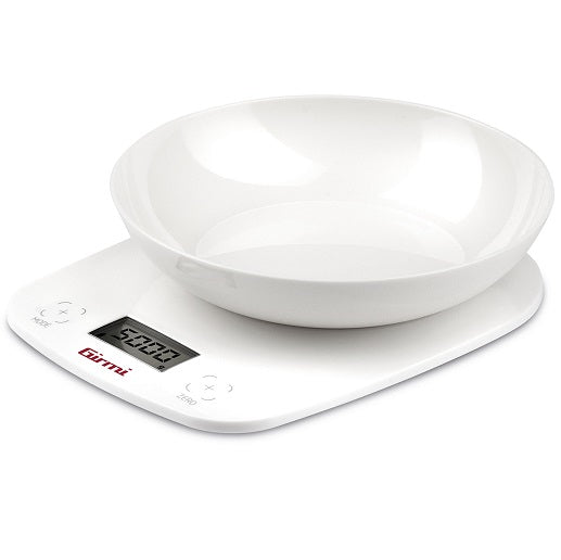 Girmi Elektronische Küchenwaage mit Schüssel PS01 1g/5kg Weiß Rot Grün