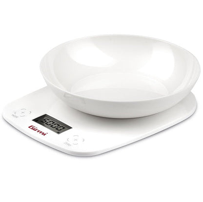 Girmi Elektronische Küchenwaage mit Schüssel PS01 1g/5kg Weiß Rot Grün