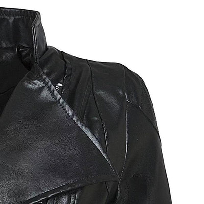 Giubbotto Donna Invernale Nera in Ecopelle – Giubbotto con Zip