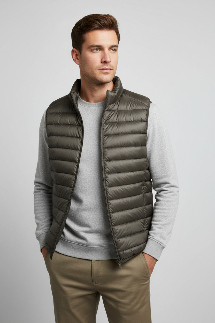 Giubbotto Senza Maniche Uomo Imbottito – Gilet Piumino Leggero Antivento