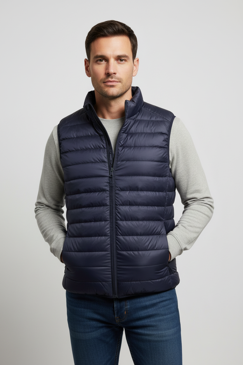 Giubbotto Senza Maniche Uomo Imbottito – Gilet Piumino Leggero Antivento
