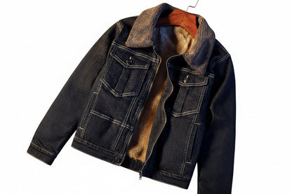 Giacca Jeans Uomo Felpata Invernale Calda e Comoda Slim Fit