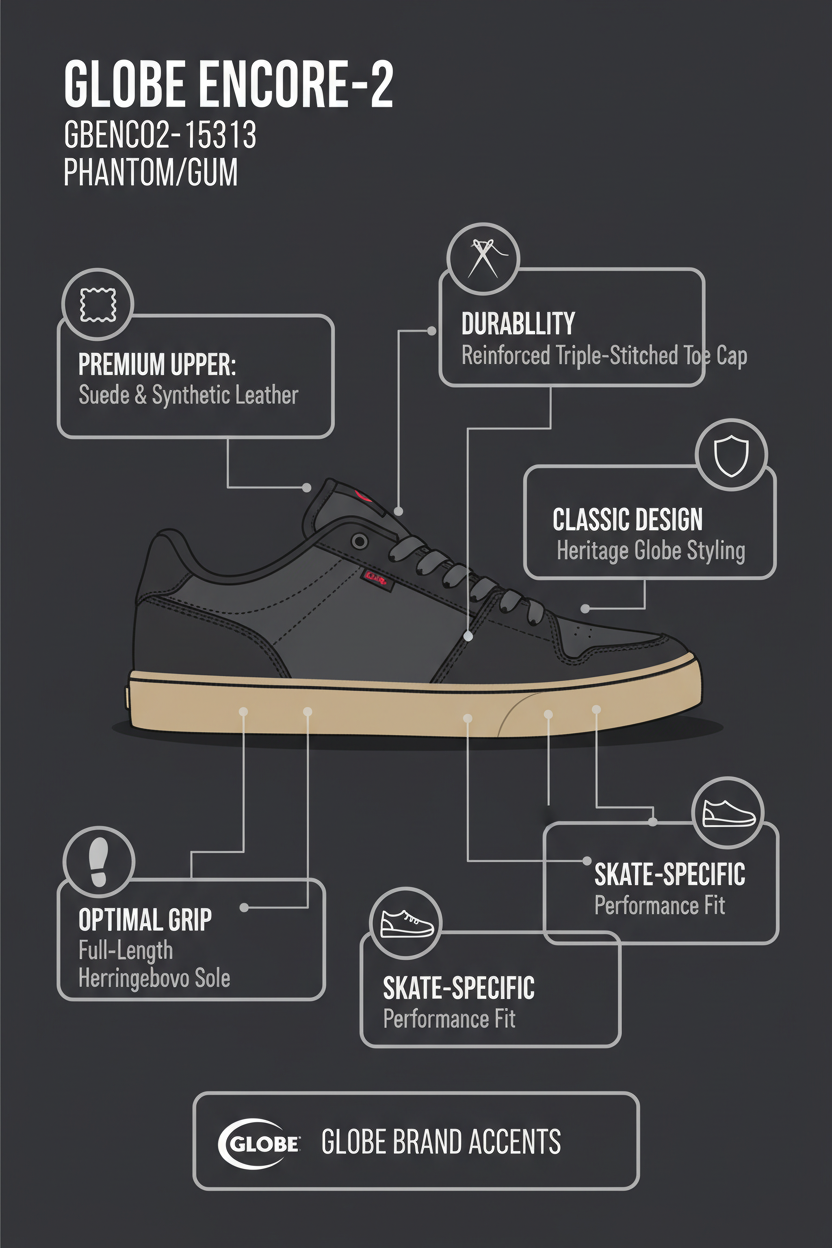 Globe Scarpa Skate Encore-2 GBENCO2-15313 Phantom Gum Uomo