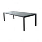 Extendable table Detroit 190/250 X 100 in anthracite painted aluminum with wood effect slats