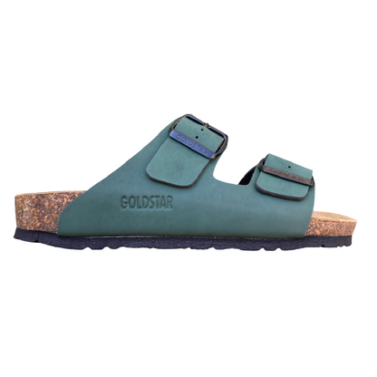 Godlstar ciabatta da donna con plaltare anatomico e 2 fasce con fibbie GS823 verde