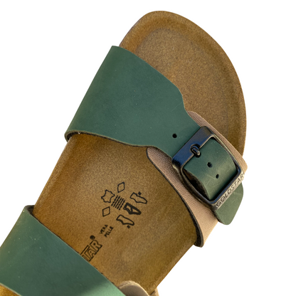Goldstar sandalo da bambino con plantare ergonomico con 2 fibbie GS8805 pineta