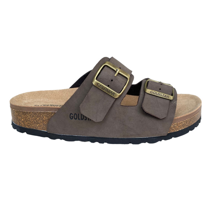 Goldstar Ciabatta Uomo GS39900 Moro | Sottopiede Pelle 2 Fibbie