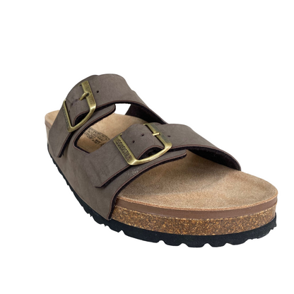 Goldstar Ciabatta Uomo GS39900 Moro | Sottopiede Pelle 2 Fibbie