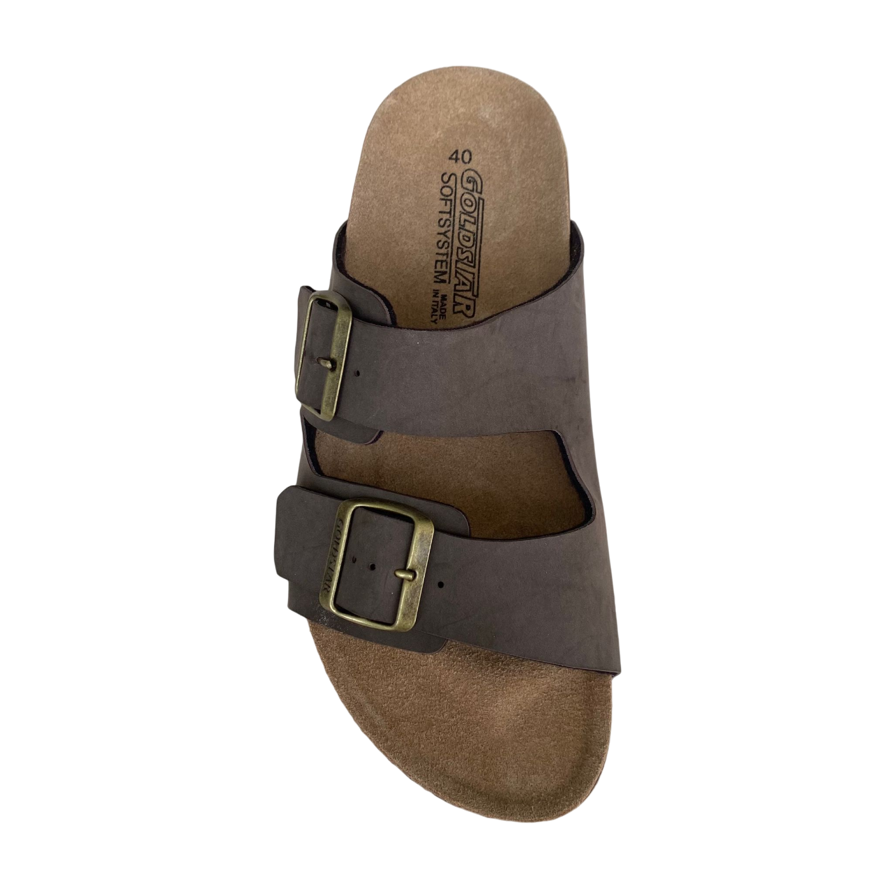 Goldstar Ciabatta Uomo GS39900 Moro | Sottopiede Pelle 2 Fibbie