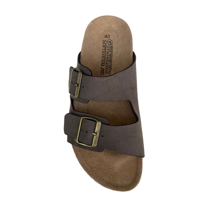 Goldstar Ciabatta Uomo GS39900 Moro | Sottopiede Pelle 2 Fibbie