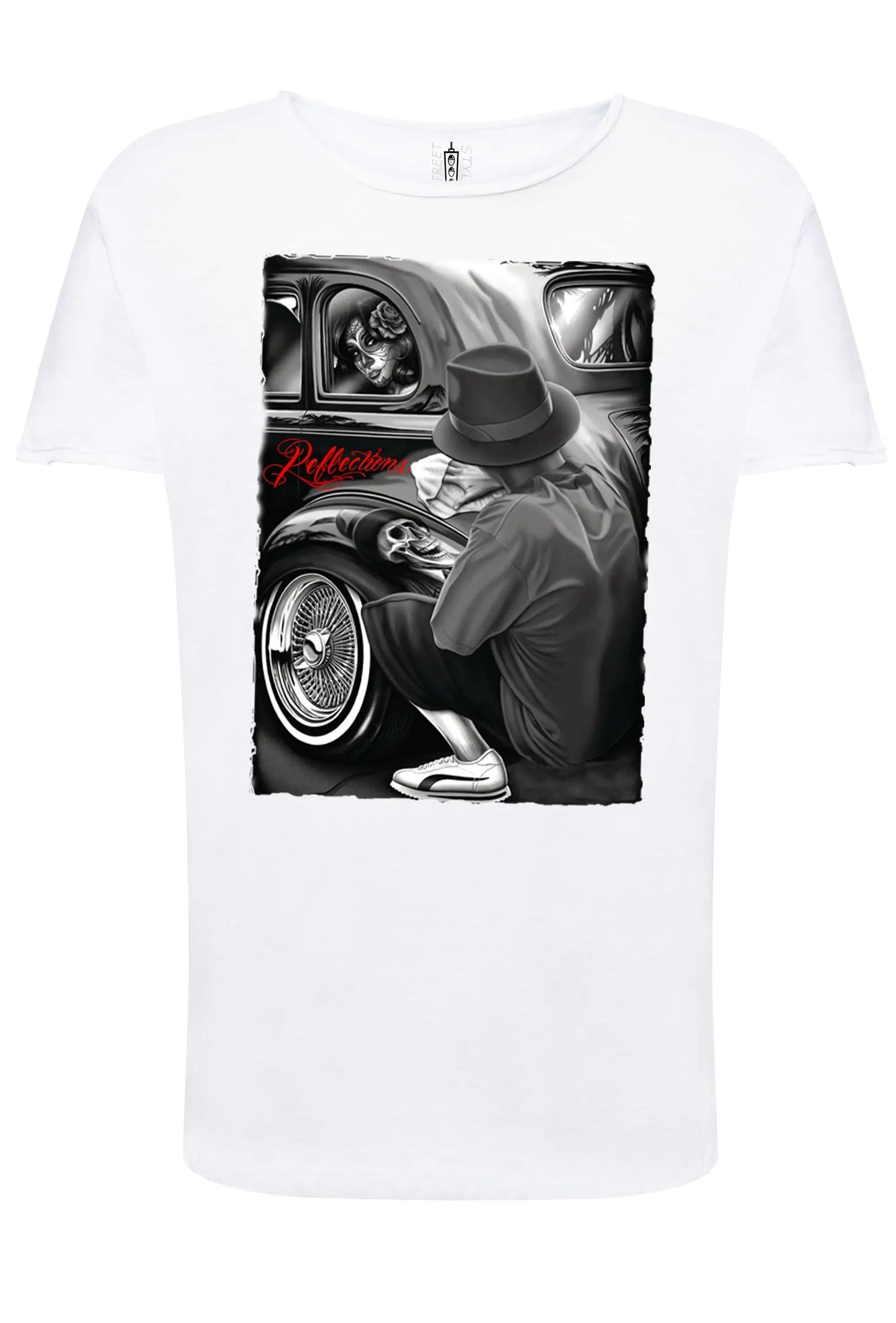 Gonzales Tattoo Skull - T-shirt Uomo Cotone Fiammato