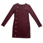 Griffai Women's Bordeaux Milano Knit Dress - Made in Italy Elegance - DGF5912