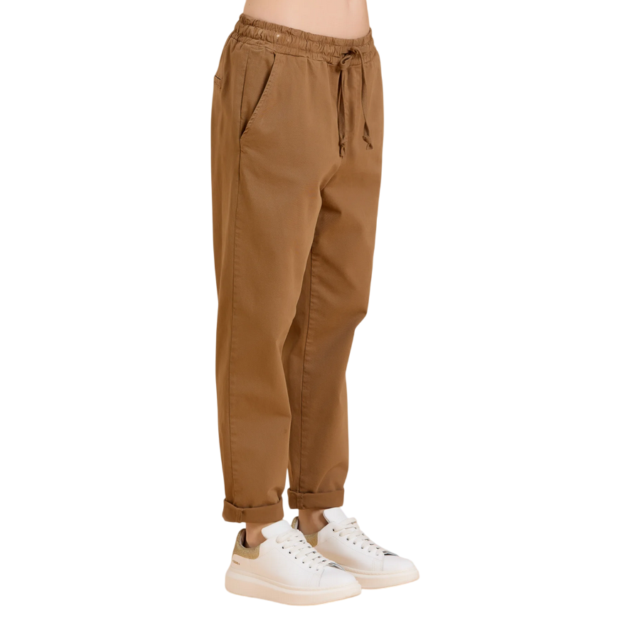 Griffai D6010: Pantalaccio in Gabardina Donna Biscotto