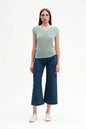 Griffe Women's High Waisted Wide Leg Jeans DGP7545 Blue