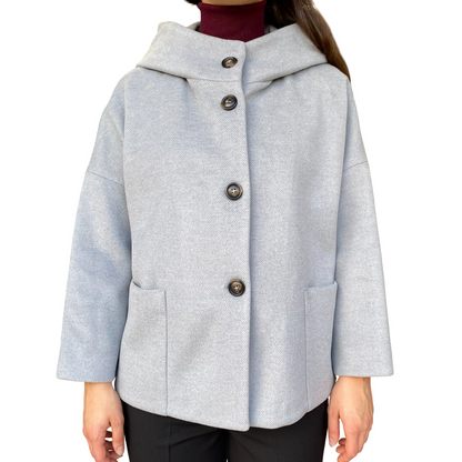 Griffai cappotto corto con cappuccio donna DGF606056 grigio