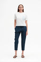 Griffai Women's Chambray Cotton Capri Pants DGP7944 Blue