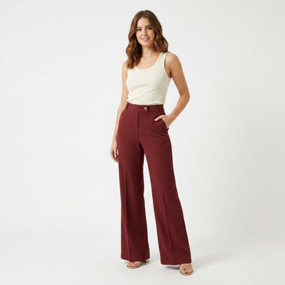 Griffai Pantalone Largo Donna Barolo - DGP7857