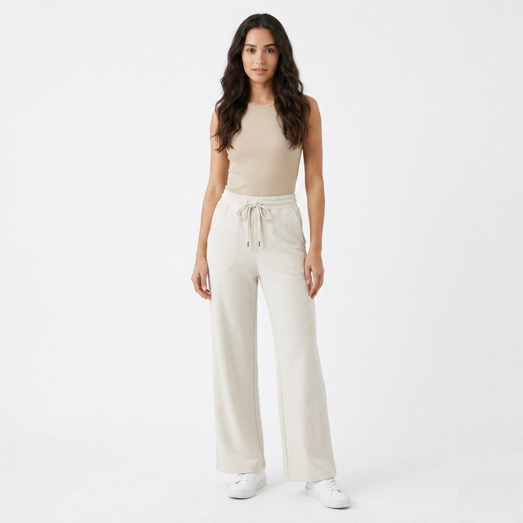 Griffai Pantalone Largo Donna Modal Perla - DGP7720