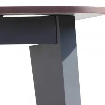 Tisch Cancun 180 x 90, Gestell aus anthrazitfarben pulverbeschichtetem Aluminium und Platte aus dunkelgrauem Laminat