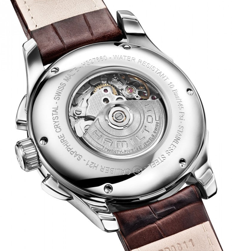 Hamilton Jazzmaster Chronograph Automatic Bianco cinturino in pelle