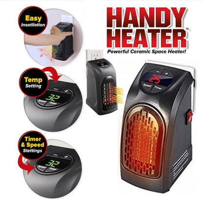 Elektrischer Heizlüfter 350W Tragbarer Heizstrahler Handy Heater Steckdosenheizung