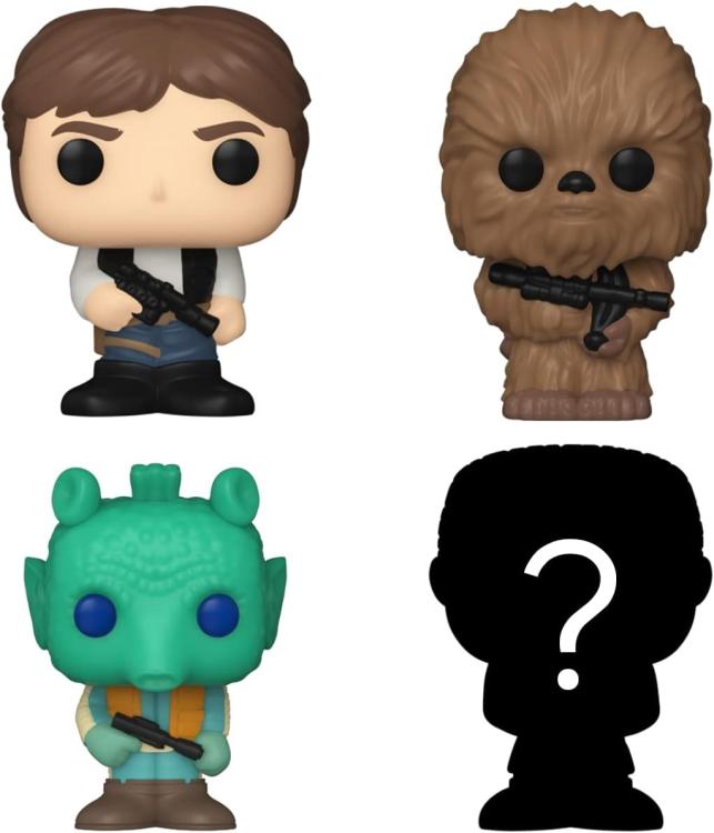 Funko Bitty Pop! Star Wars – Han Solo/Chewbacca/Greedo 4er-Pack + Überraschungsfigur