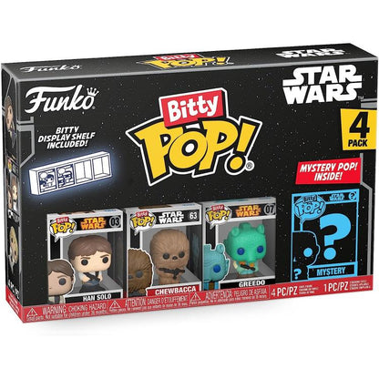 Funko Bitty Pop! Star Wars – Han Solo/Chewbacca/Greedo 4er-Pack + Überraschungsfigur