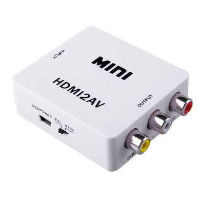 ADAPTER VIDEOKONVERTER HDMI zu AV RCA SCHNITTSTELLE HDMI2AV TV DVD