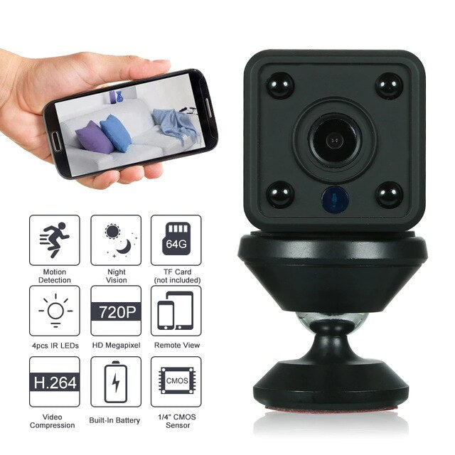 Mini Telecamera Microcamera Ip Wifi A Batteria Nascosta Wireless Calamita Spia
