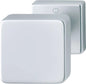 Aluminium knob with rose for entrance doors, chrome finish