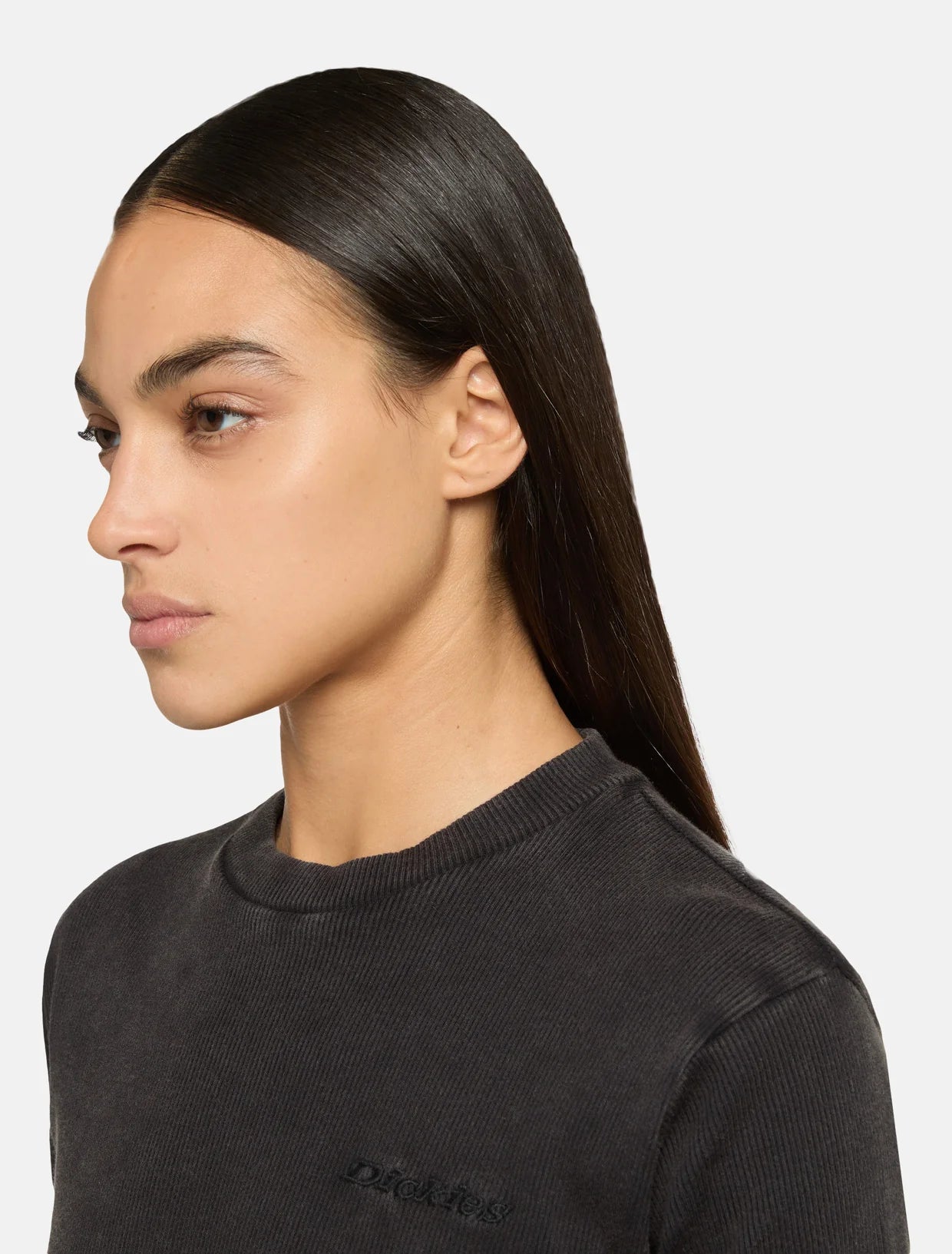 Dickies T-shirt a Costine da Donna Plentywood DK0A866FBLK1 Nero