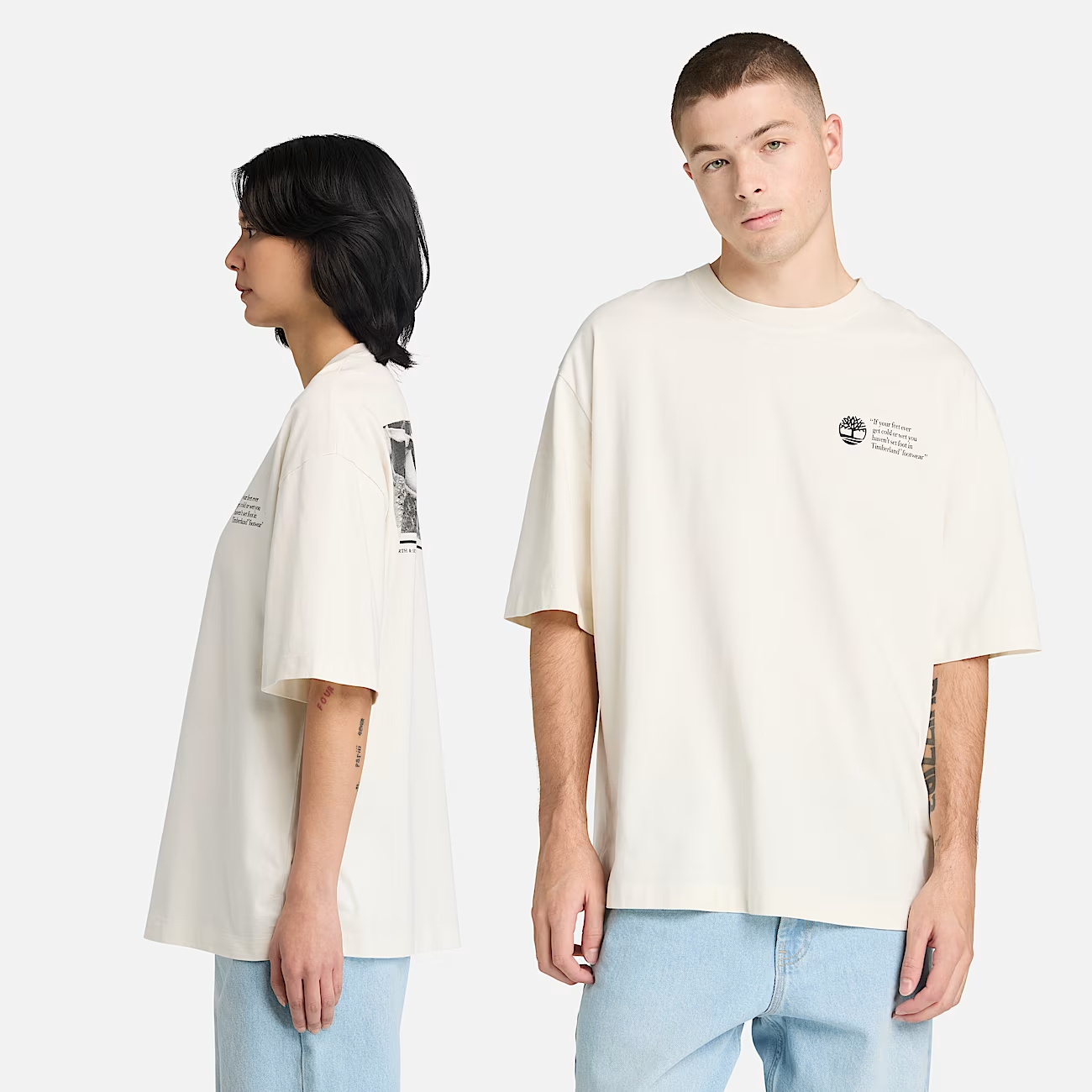 Timberland T-shirt Uomo Archive Boot TB0A5M8R CM9 Bianco