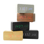 Wooden Cube LED Alarm Clock Temperature Display Home Clock 13X7