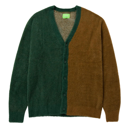 Cardigan HUF Feels Good Unisex in Finto Mohair Morbido KN00391 Marrone