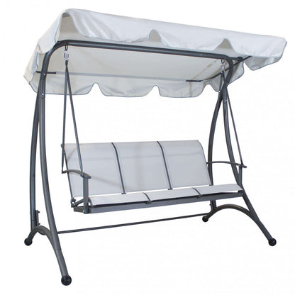 Dondolo da Giardino in Textilene e Metallo con Tetto Beige