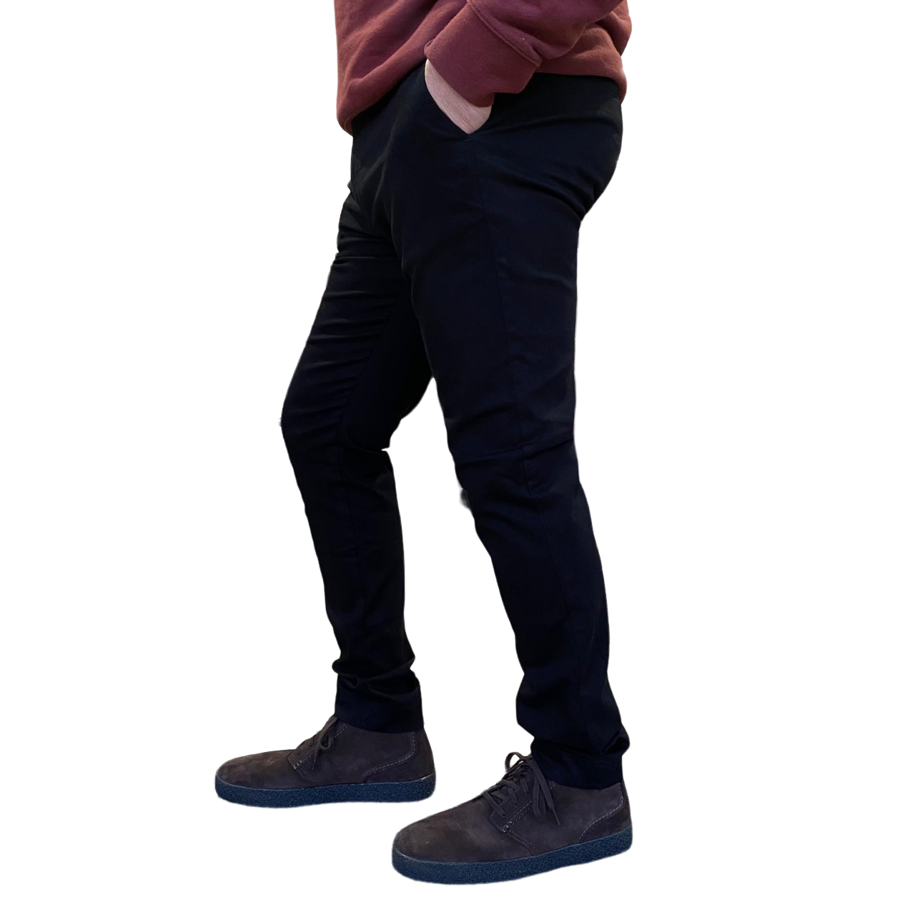 Hamaki-ho pantalone chinos da uomo slim fit in gabardina PSI1726H nero