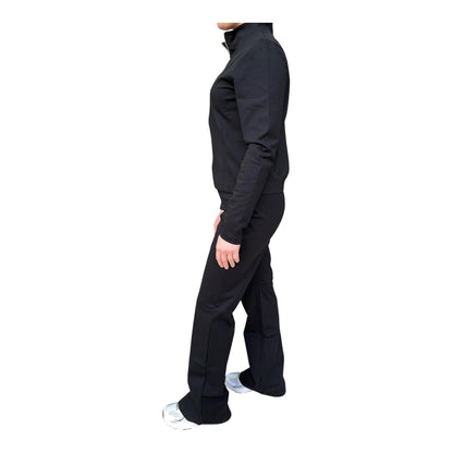 Hangar93 tuta da donna in cotone con pantalone a zampa Z8386D NRO02 nero